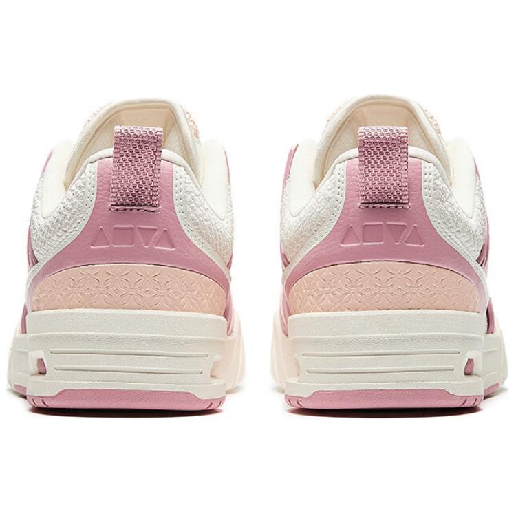 Anta Aojie Comfortable Versatile Wear-Resistant Lightweight Increased Height Low-Top Skate Shoes Women sneaker White Pink 122518040-11