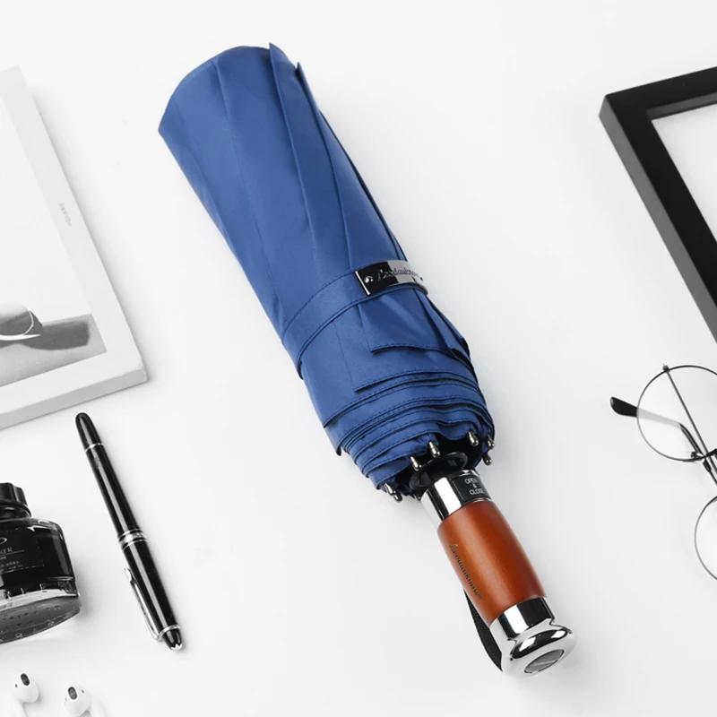 

Оригинальный брендовый большой автоматический зонт 1,25 метра, деловой мужской складной зонт, дождевик, ветрозащитный двухслойный зонт для гольфа, мужской синий