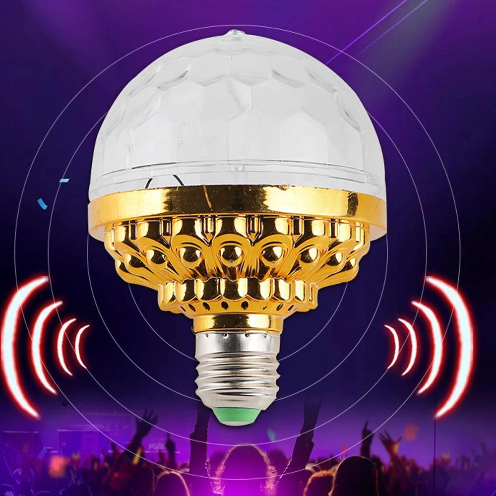 RGB Stage Lights With US EU Plug E27 Rotating Light Bulbs for Party Holiday Decoration AC85-265V Shining Lamp 360° Beam Angle