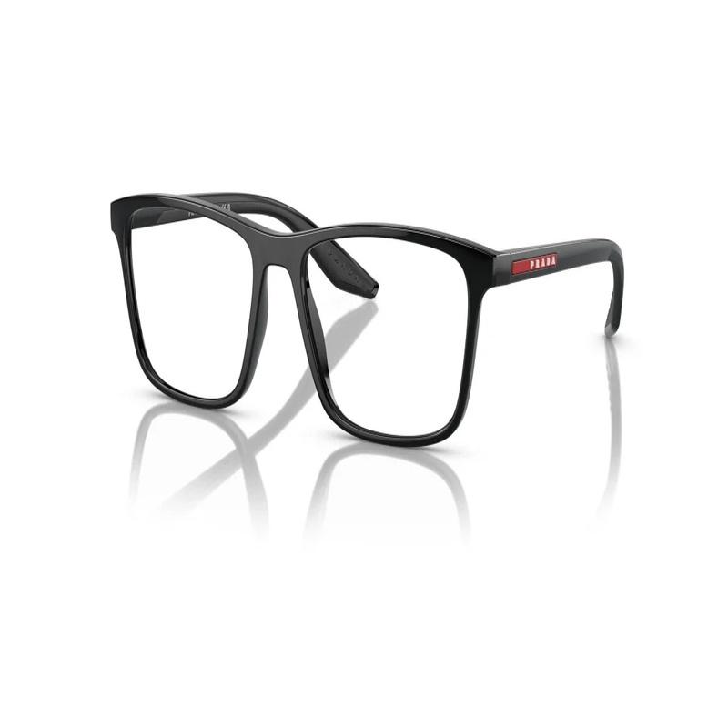 Prada Temple Logo Square Optical Frame Men s Black Black 53