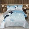 Copriletto Buon Natale, Set Copriletto Pupazzo di Neve Kawaii Queen/Full per Camera da Letto Bambini Ragazzi Ragazze, Set Piumino Tema Natale Cartone Animato
