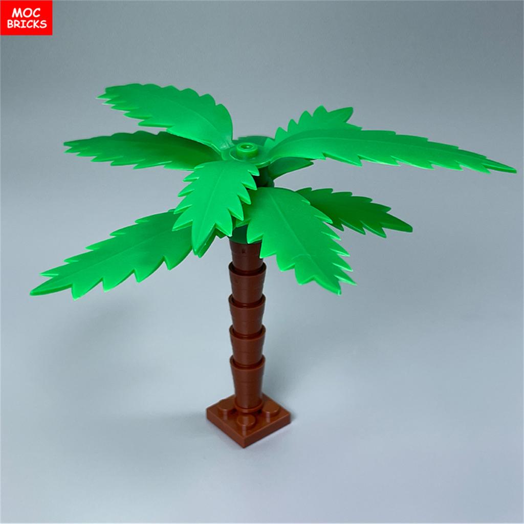 MOC Bricks Green Tree Series Construction Building Blocks Plant City Garden Street Lake View Park Jungle Christmas Toys For Kids