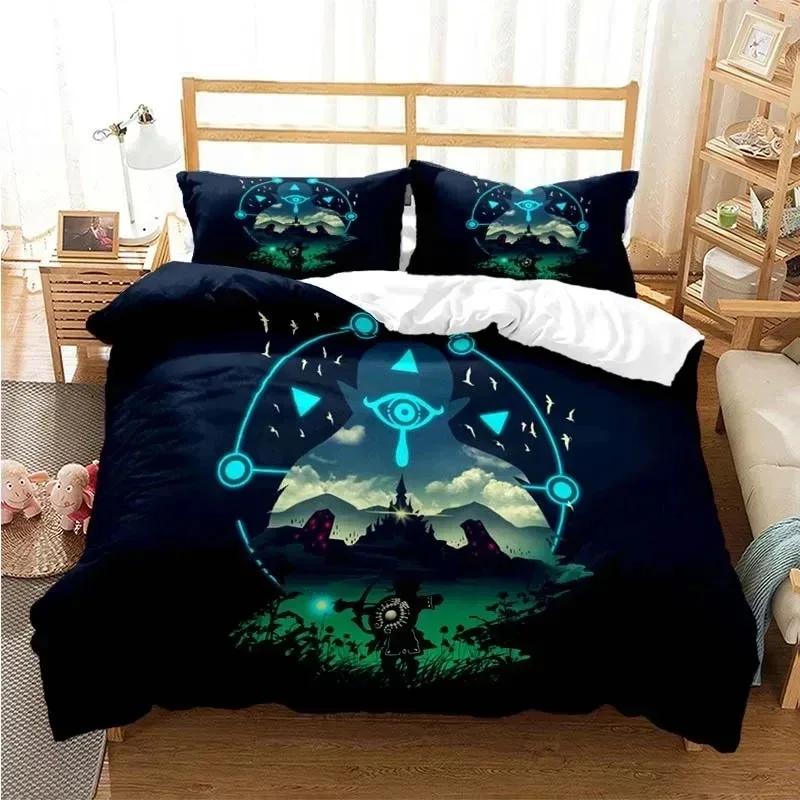 Cartoon Zeldas Series Bedding Set Duvet Cover Bed Set Quilt Cover Pillowcase Comforter King Queen Boys Adult Bedding Set