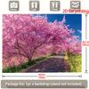 2D Pink Sakura Avenue Garage Door Cover for Yard and Garden Decoration