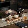 Dunhuang Silver-Inlaid High-End Retro Kung Fu Tea Set: Light Luxury Chinese-Style Tea Brewing and Drinking Gift Box