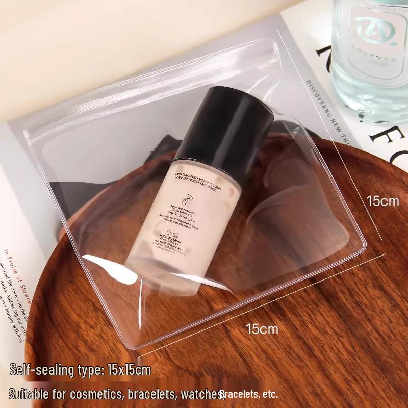Self-Sealing Transparent PVC Jewelry Storage Bag for Earrings and Bracelets