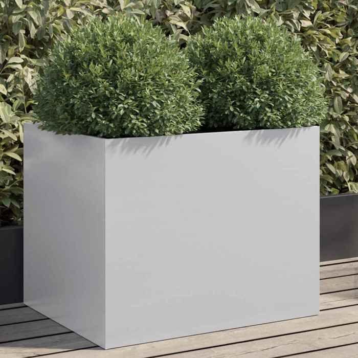VidaXL Jardinière, Lit Surélevé, Bac à Fleurs, Pot de Plantes, Boîte à Fleurs Jardin Patio Terrasse, Argenté 62x47x46 cm 841606