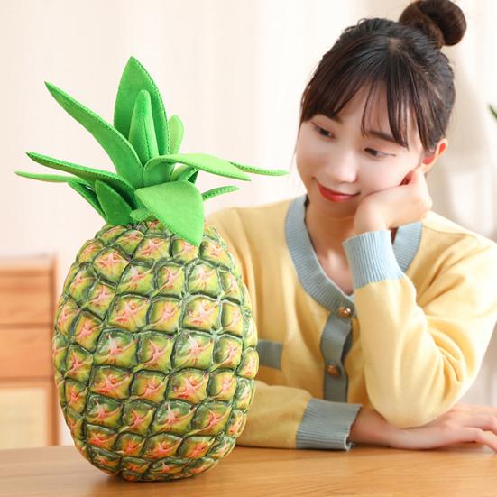 Pineapple Pillow Soft PP Cotton Filling Realistic Plushies Fruit Props Sofa Ornament Lovely Simulation Pineapple Stuffed Fruit Toy Home Decoration