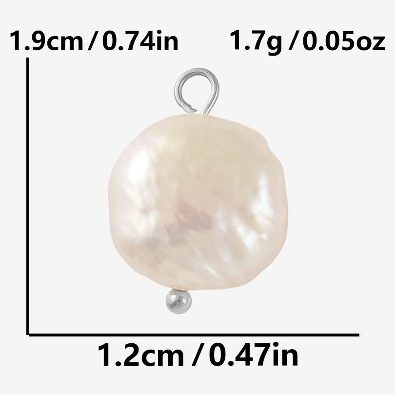 Silver Color Ring 2pcs White Real Natural Shell Pearl Charms For Jewelry Making Supplies Beach Summer Pendant DIY Earrings Bulk