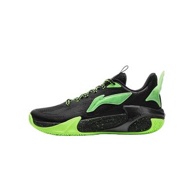 Li Ning Kids Wind Shadow 2.0 Simple Fashion Versatile Classic Basketball Shoes Kids Basketball Shoes Black Fluorescent-Green YKBV032-11