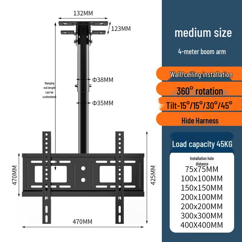 Naiduo 4m Adjustable Outdoor Ceiling TV Mount