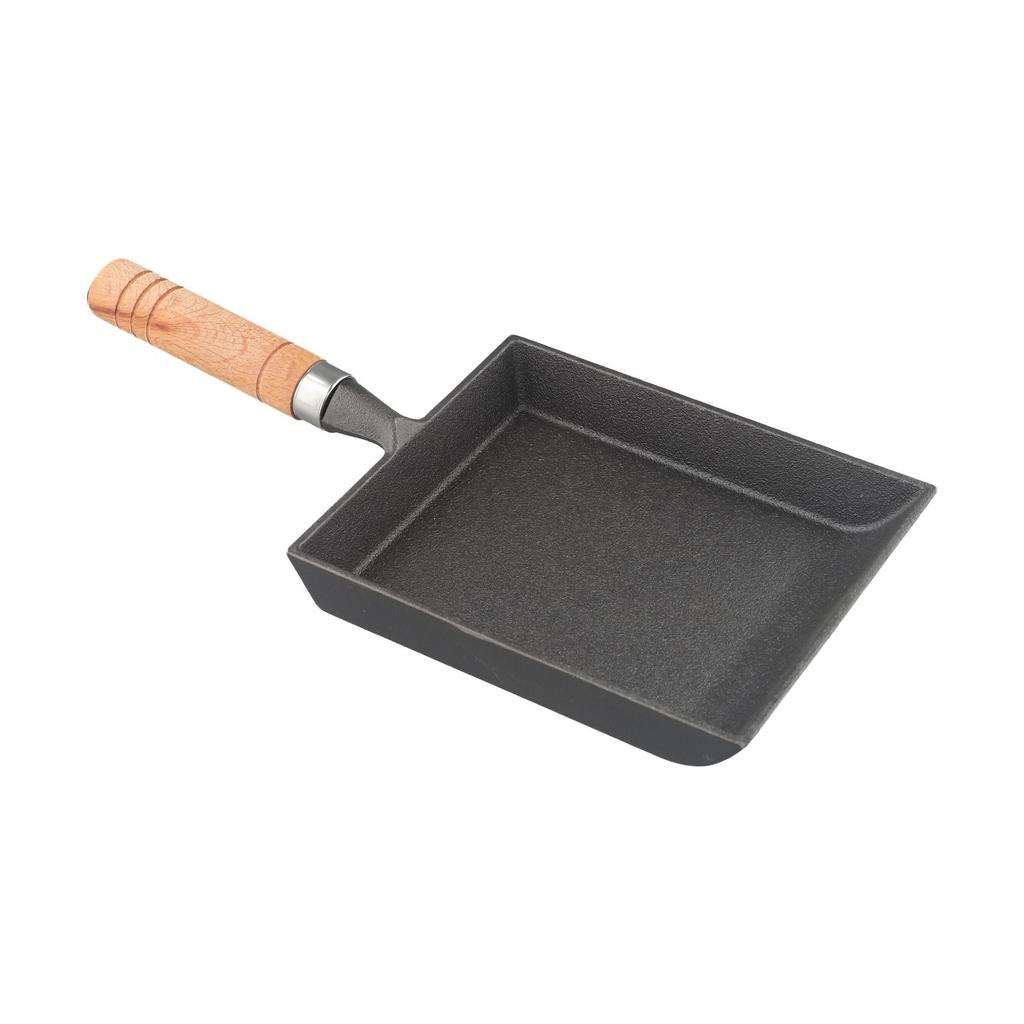 Gusseisen-Tamagoyaki-Pfanne ohne Beschichtung für Omeletts, Bratpfanne, entwickelt für einfaches Wenden auf Induktions- und Gasherden