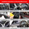 For VW Touareg Phaeton 2002-2010 (4-Spoke) Hand-stitched Perforated Leather Car Steering Wheel Cover Trim Accessories