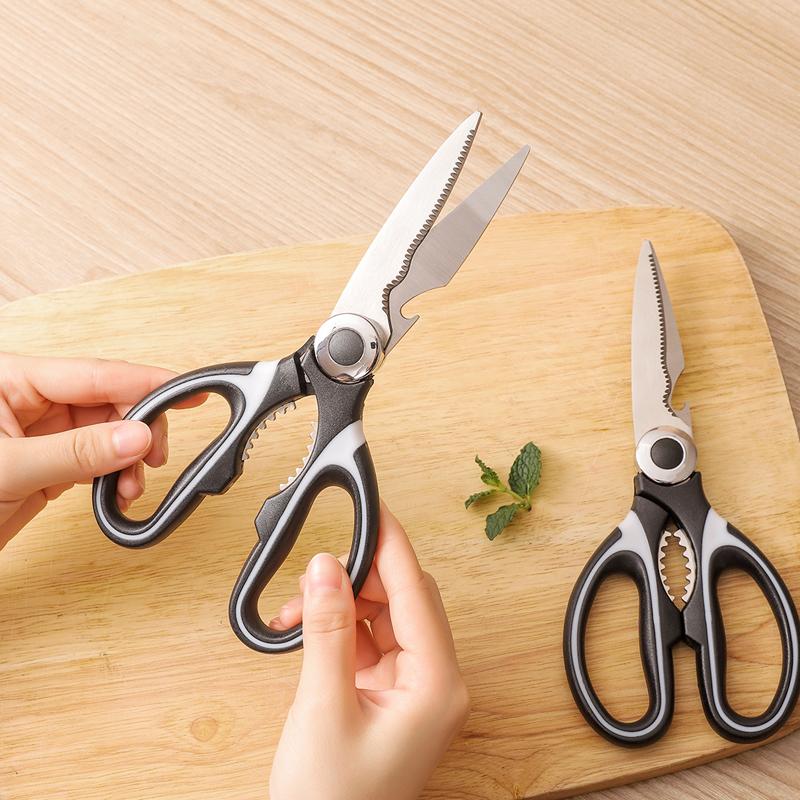 

Kitchen Scissors Stainless Steel Sharp Blades - Multipurpose Kitchen Scissors Heavy Duty for Meat, Chicken, Fish, Vegetables, and Herbs S чёрный