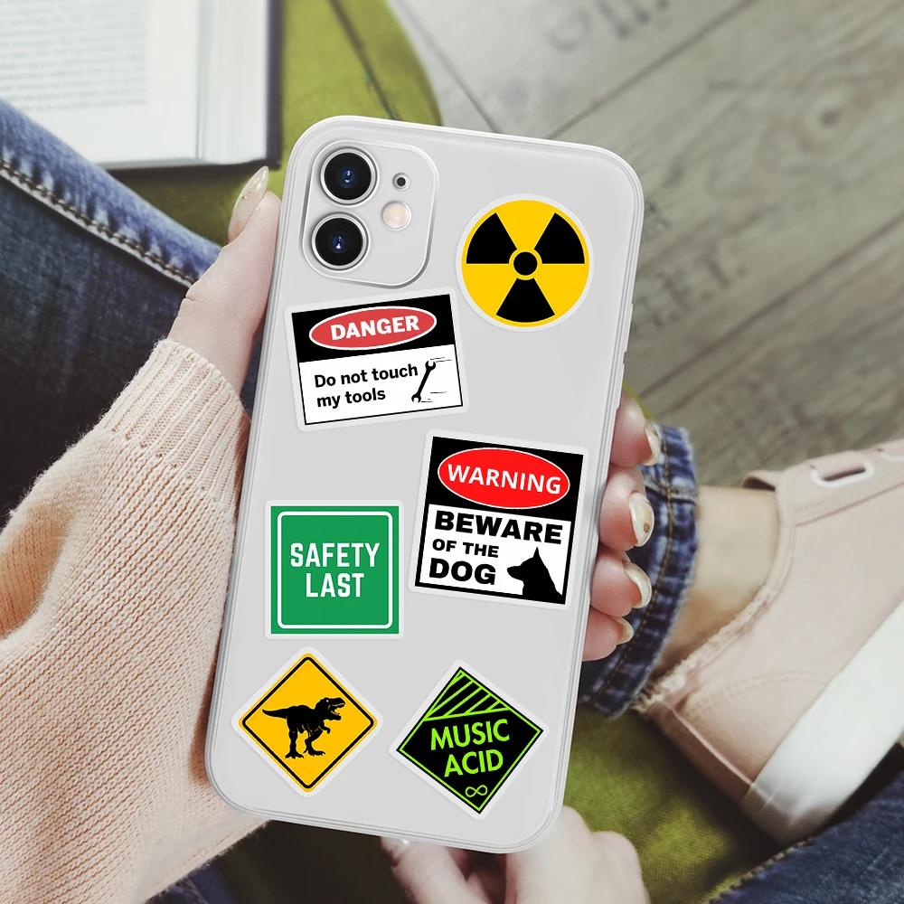 Funny Weird Warning Stickers Yellow Cartoon DIY Toy Gift Graffiti Decal for Phone Luggage Laptop Bottles Scrapbook Waterproof