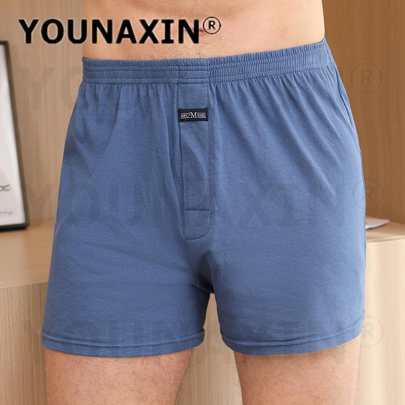 Men's Cotton Boxer Briefs High Waist Casual Plaid Pajama Shorts Plus Size Big Underwear Home Sleep Bottoms M L XL 2XL 3XL