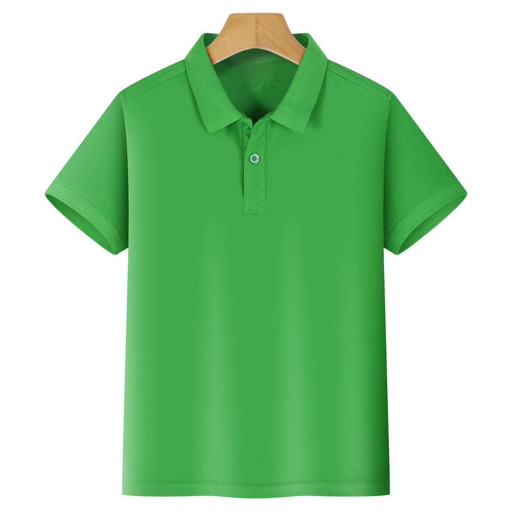 Children's Casual Polo Shirt Short Sleeve Loose Fit Solid Color Basic Tee Comfortable Lightweight Soft Fabric