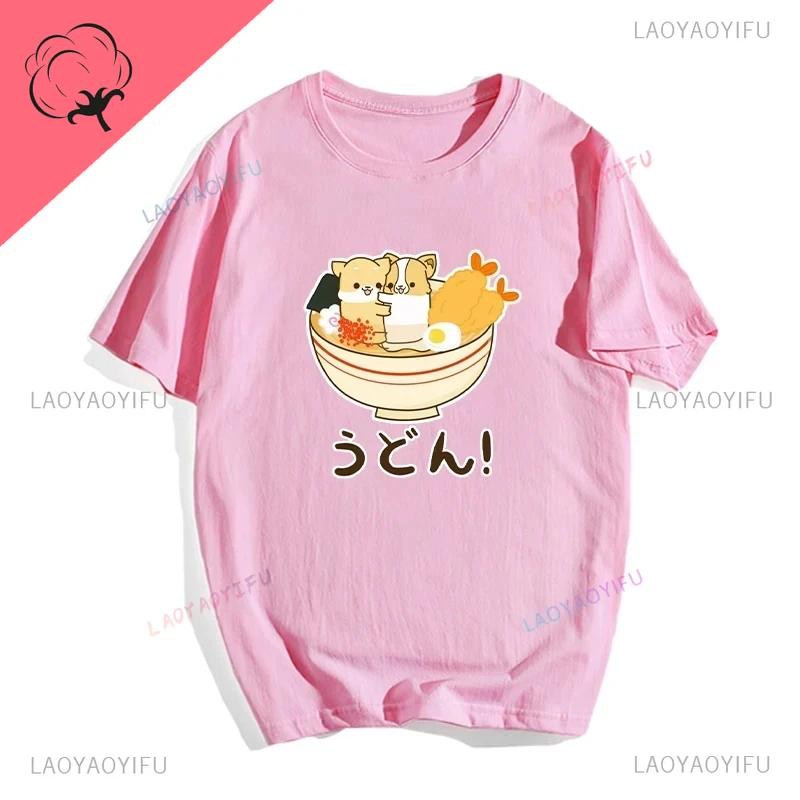 Kawaii Japan RaUnisex Cat Print Tshirt Animated Cat Love Round Cut Cotton Tshirt Harajuku Unisex Unisex Summer Streetwear O-neck Tops Unisex