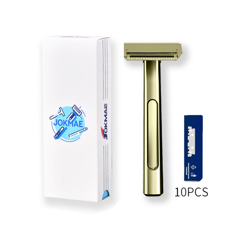 Durable And Safe Jokmae Suspended Blade Thickness Chrome Double-Edged Safety Razor Half Blade Shaver Box For Male Metal Handle Shaving Razor