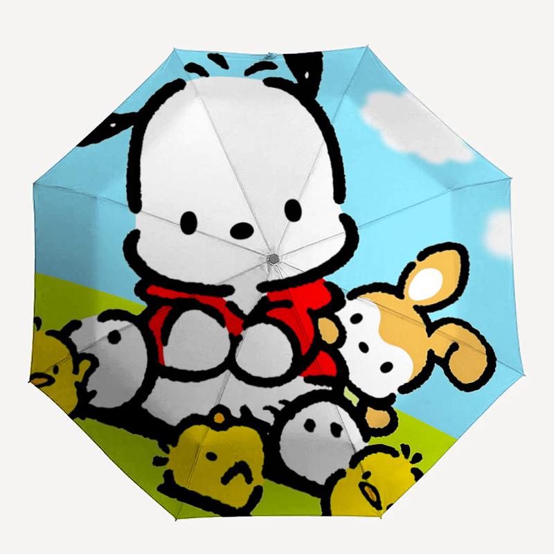 1pc Sanrio Characters Automatic Folding Umbrella - Portable Tri-Fold Design with 8-Bone Iron Frame, Perfect for Outdoor Use, Festive Gifts, Travel, Da