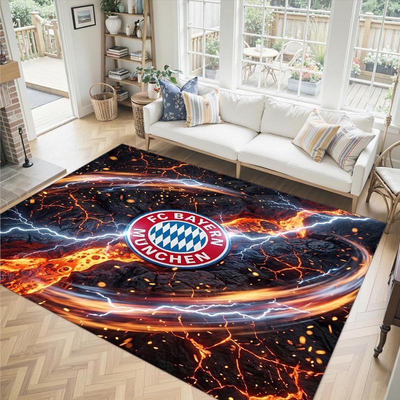 Bayern München Design Kristall Sammet Matta Mysig Icke?Halkskyddad tryckt matta för sovrum, vardagsrum, entré