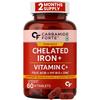 Carbamide Forte Chelateerijzer & Foliumzuur Tabletten voor Vrouwen en Mannen | 60 Plantaardige Tabletten Hemoglobine Booster Haargroei