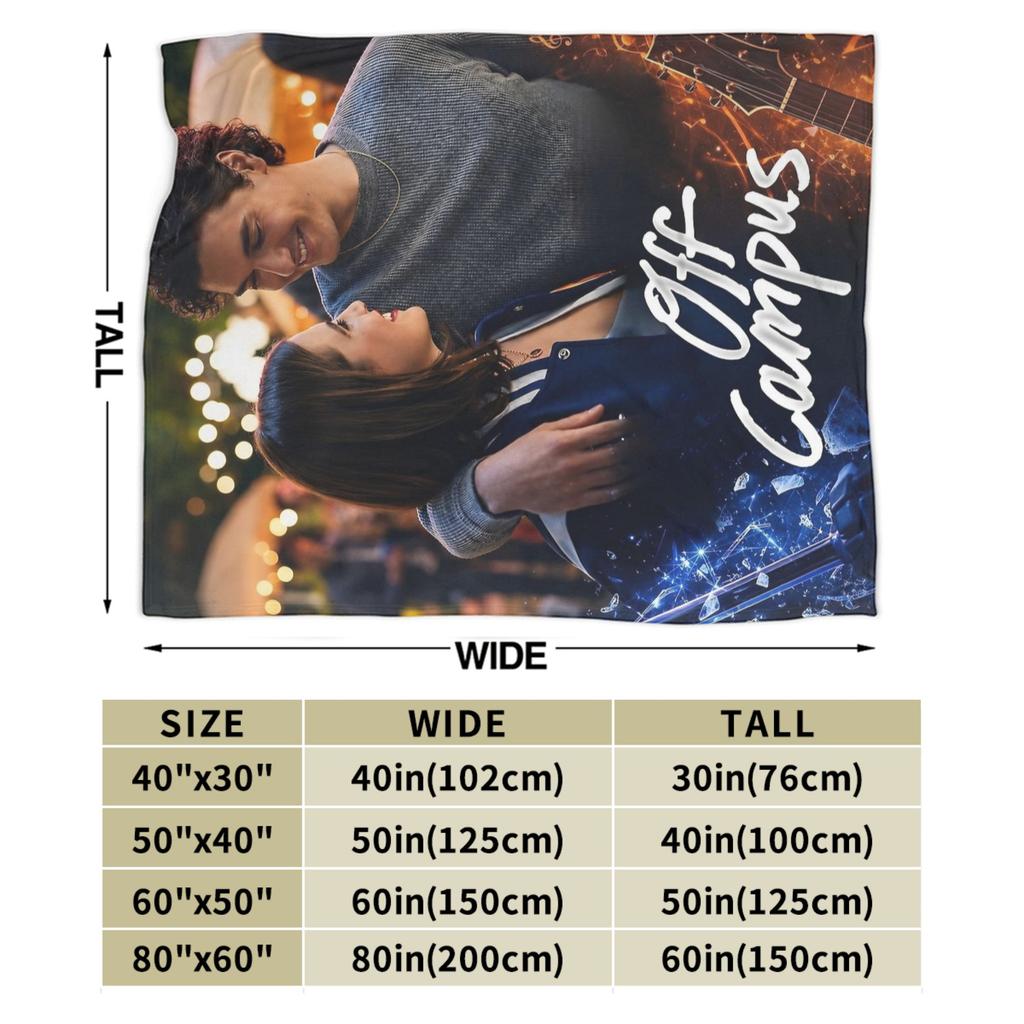 Off Campus Hannah and Garrett  Blankets Flannel Spring Autumn  Breathable Soft Throw Blankets for Sofa Couch Bedspread