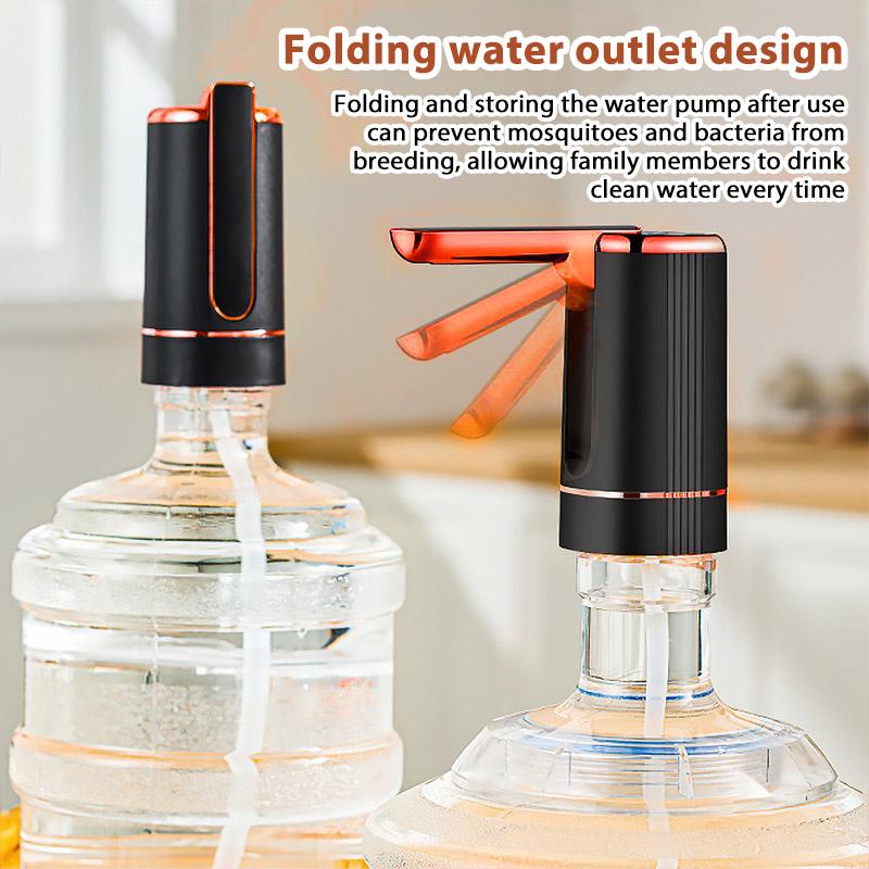 Electric Water Dispenser Pump, USB Rechargeable Auto Shut-off for 5 Gallon Water Bottles, Portable Foldable Design