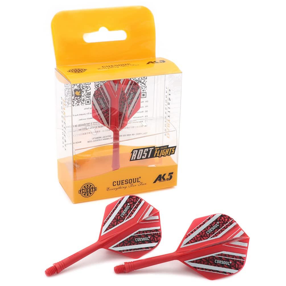 CUESOUL Integrated Dart Flights Standard Shape Red Base Silver black Pattern 3 Pieces CSAK-52X-2