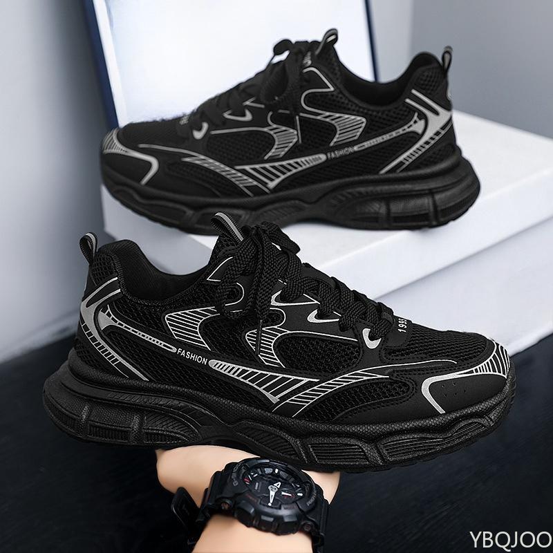 Neue atmungsaktive Herren-Freizeitsneaker aus Mesh, Frühling Herbst, dicksohlige Sportschuhe, modische, vielseitige Herren-Laufschuhe