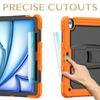 For iPad Air 13 (2025)/(2024) Case PC+Silicone Kickstand Pen Slot Tablet Cover with Shoulder Strap