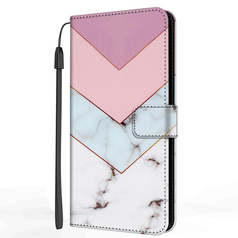 Marble Leather Case For Samsung Galaxy S20 S21 FE Ultra Plus M32 M52 M22 A12 A22 A22S 5G Flip Cover Stand Wallet Book Funda Case