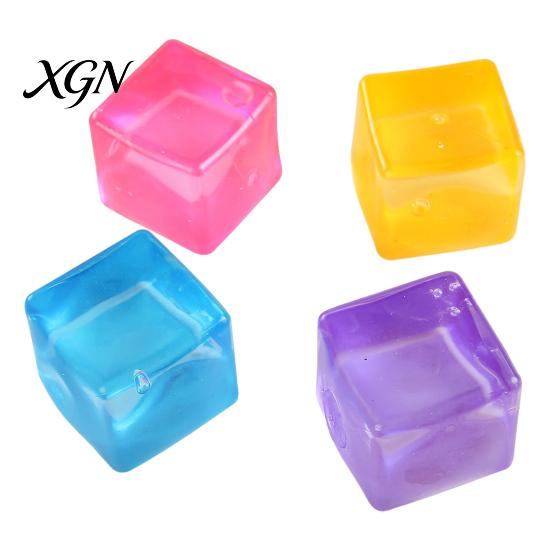 Anxiety Relief Sugar Ball Clear Cube Squeeze Toy Stress Sensory Portable Soft Stretchy Ice Pinch Party Favors