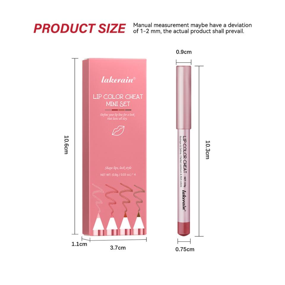 Lakerain Multi-color Optional Lip Liner Set, Smooth and Easy To Color Lip Liner, Matte Mist Lip Liner, Create Three-dimensional Full Lip Makeup