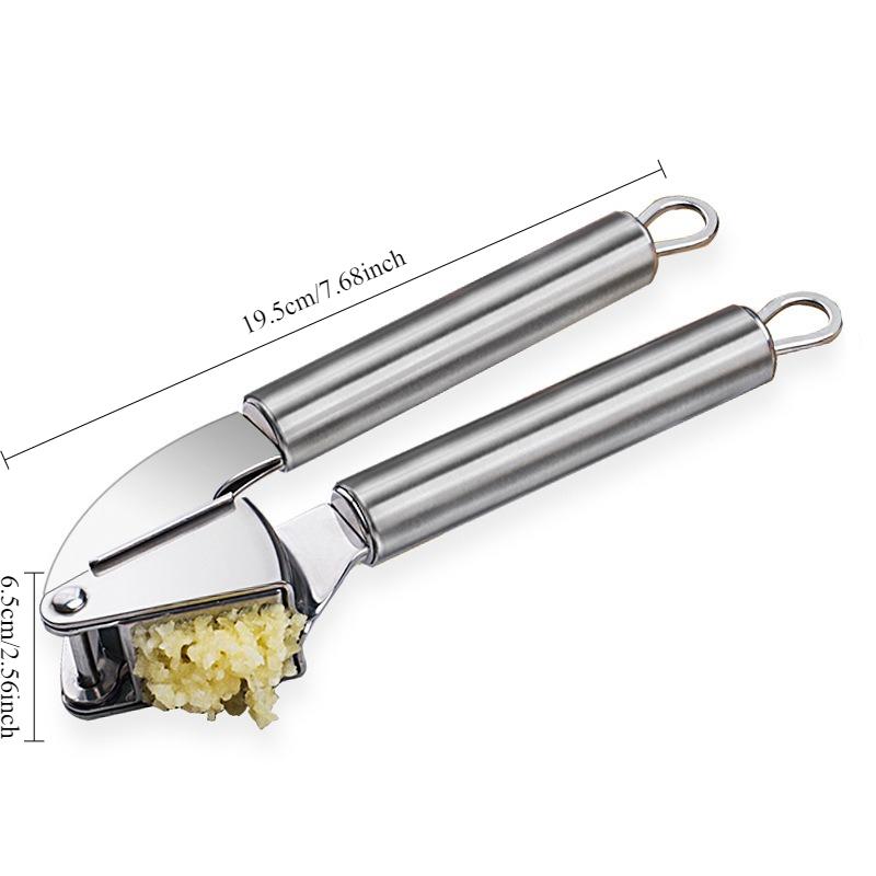 304 Stainless Steel Garlic Press Ginger Crusher Multifunction Manual Garlic Smasher Manual Press Grinding Tool Kitchen Supplies