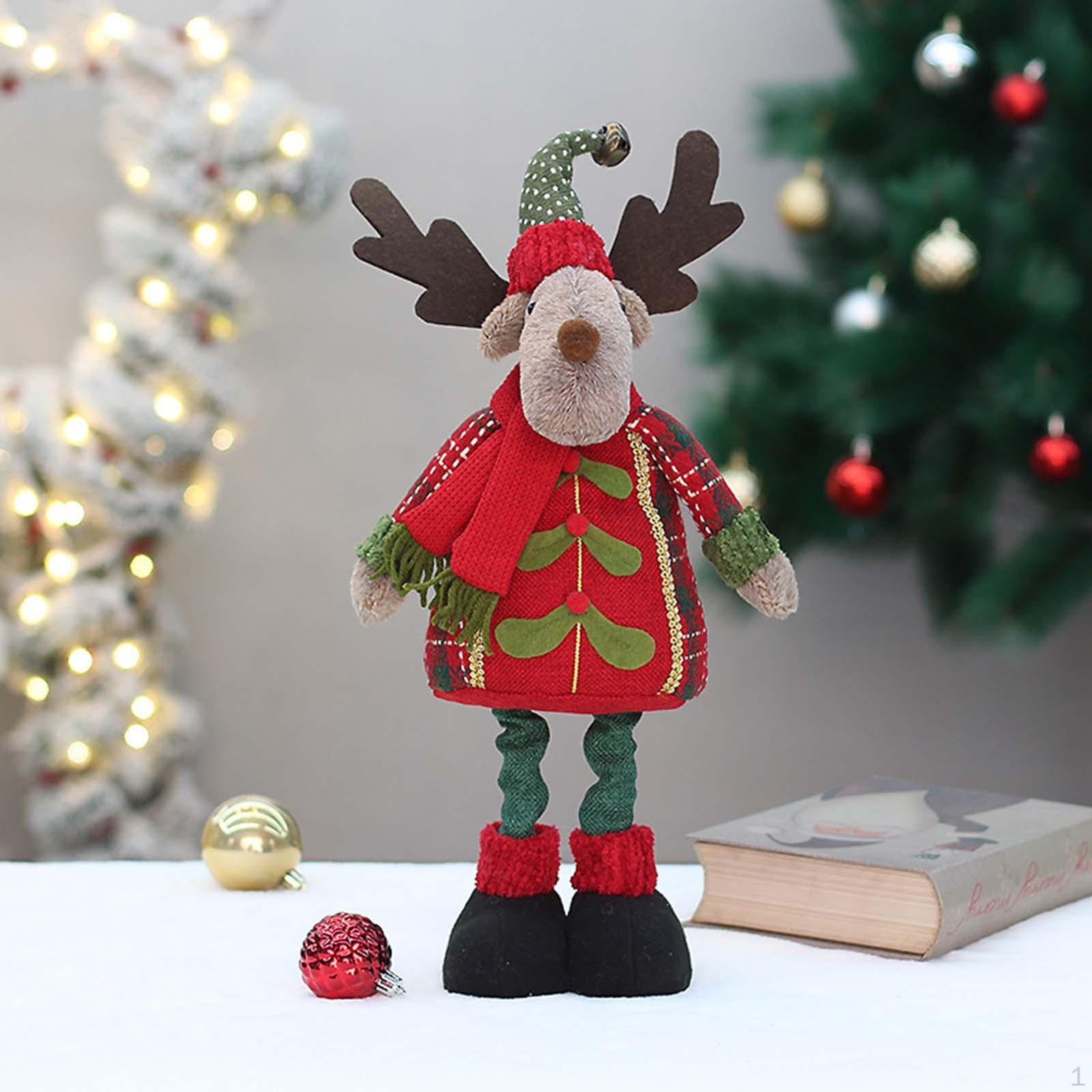 

Christmas Figurine Long Legs Plush Doll Standing Santa Claus Decoration for Xmas Bedroom styles c