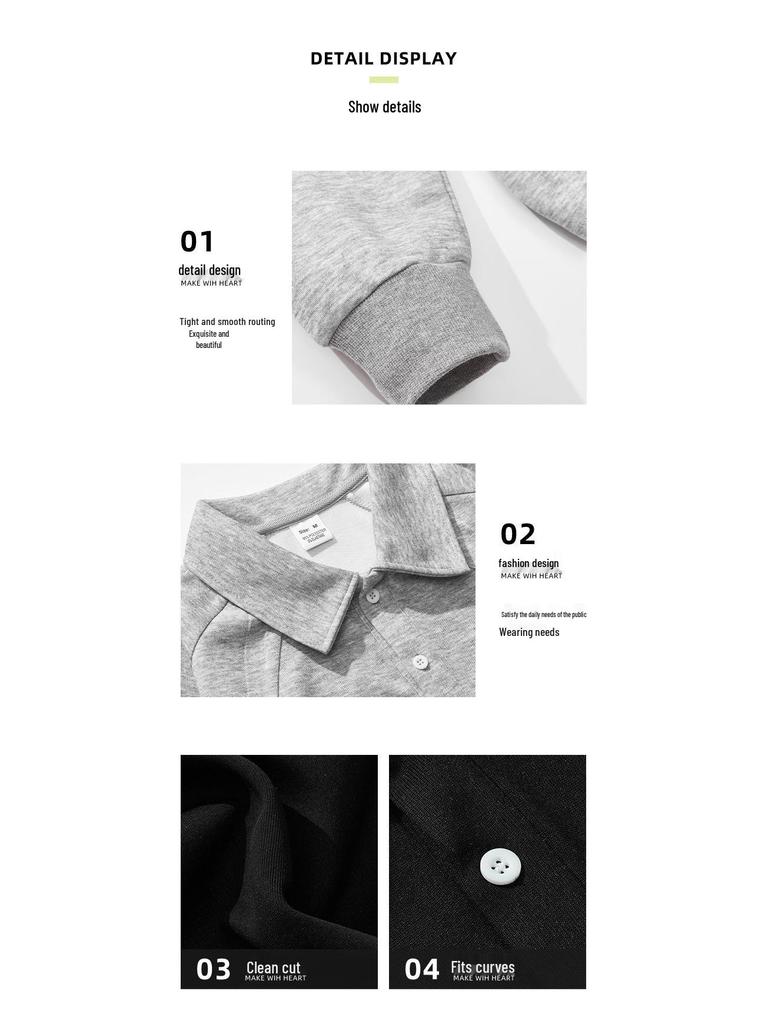 Men's American-Style Heavyweight Hoodie – Casual Lapel, Solid Color, Long Sleeve, for Spring and Autumn.