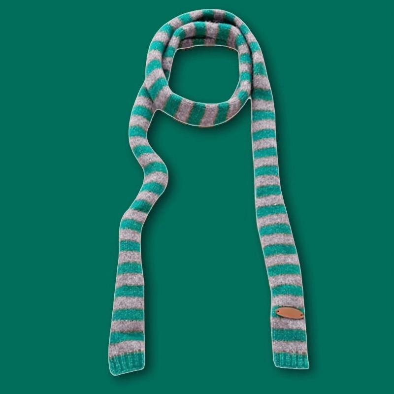 Knit Scarf for Women Long Skinny Belt Necktie Neck Scarf Girls Photo Props Long Neckerchief Skinny Scarf Necktie