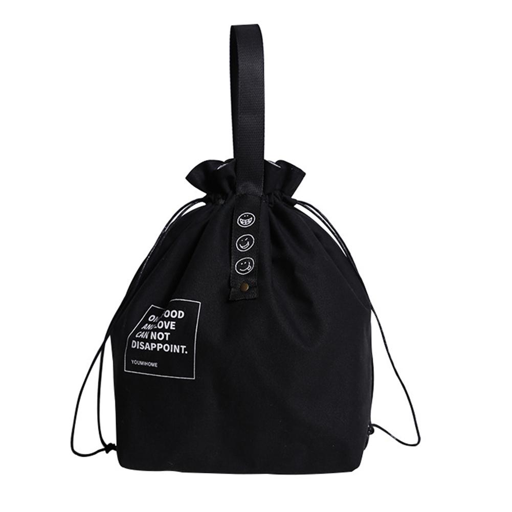 Canvas Portable Insulated Handbag Reusable Drawstring Bundle Bag Multifunctional Camping Food Container Work Picnic Travel Bag