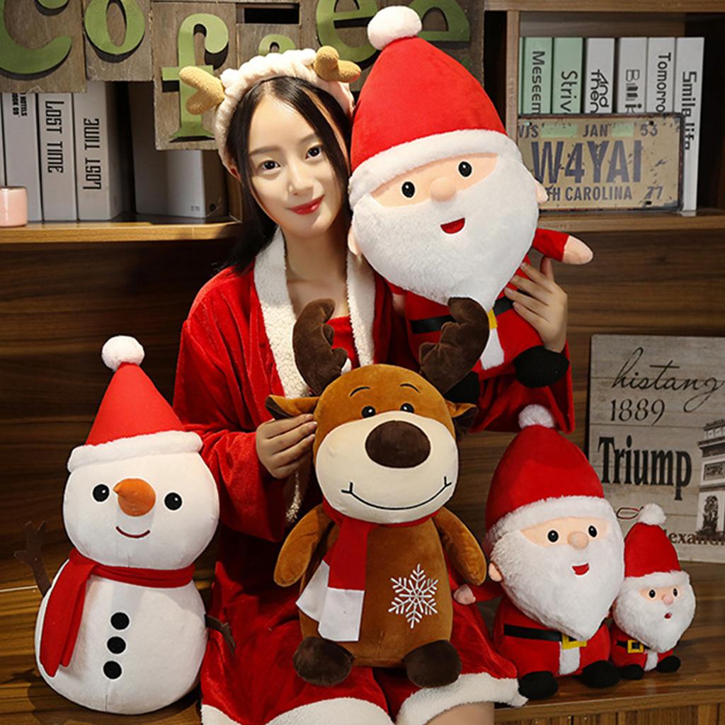 Christmas Santa Elk Snowman Dolls Soft Pillow Christmas Gift Bedroom Home Decor