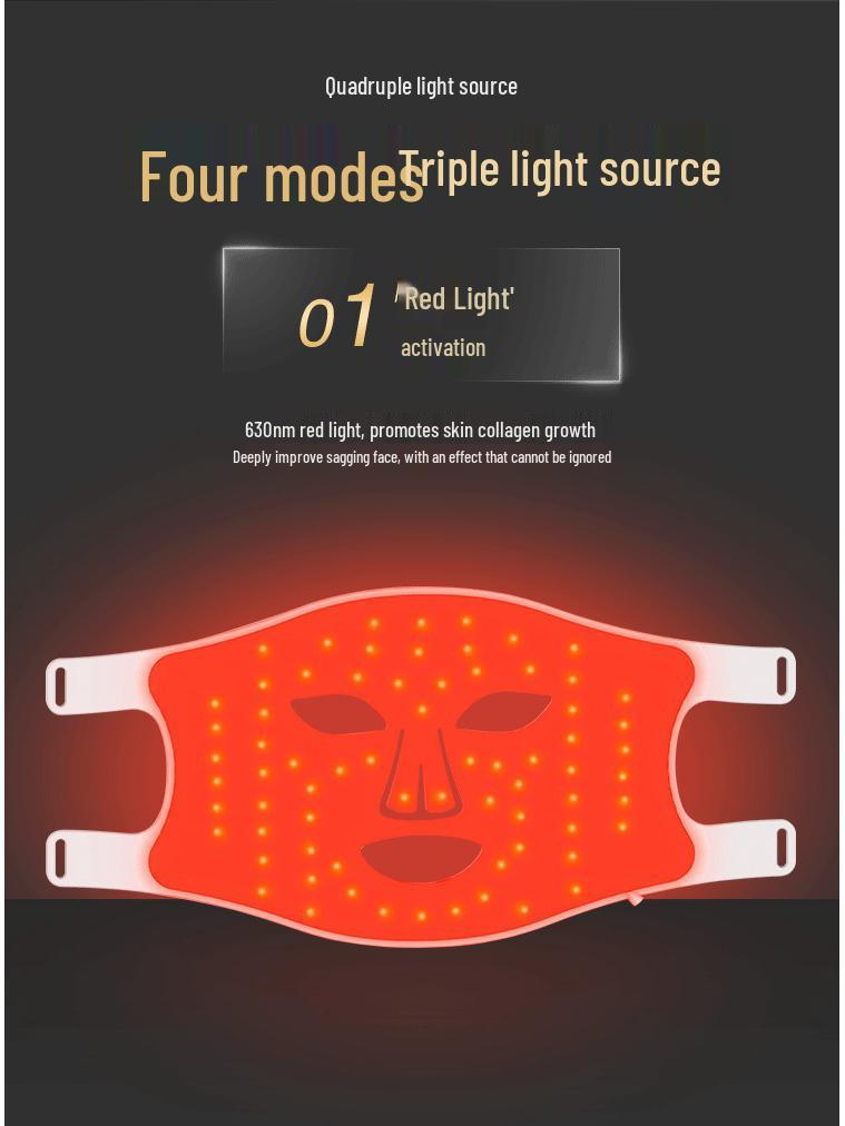 Photon LED Silicone Mask with FDA 510K Approval for Infrared Light Skin Rejuvenation & Blue Spectrum Therapy