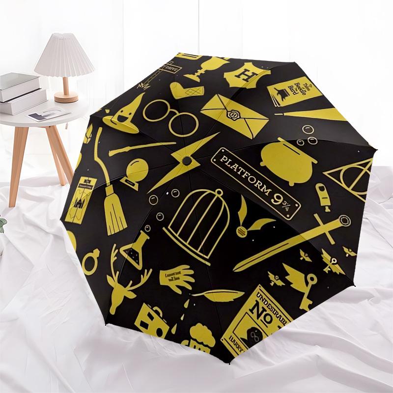 1pc Harry Potter Symbols Umbrella with Plastic Handle,Cartoon Pattern,Suitable for All Seasons Multi-functional Umbrella376