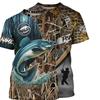 New Fishing Camo Hunting 3D Print T-shirt Men Women Fashion Outdoor Oversized Short Sleeve Tops Tees Men Clothing Customize Name