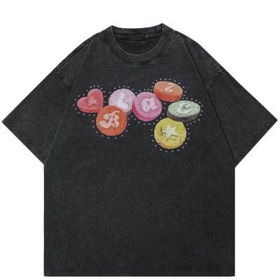Streetwear Funny Graphic Unisex T-Shirt Cotton Washed Black Tshirt Unisex Tops Tees Summer Short Sleeves T Shirt