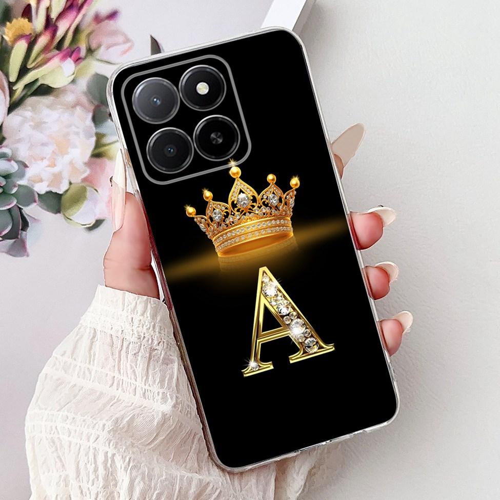 Clear For Honor X5b GFY-LX2 Case X5b Plus Fashion Luxury A-Z Letters Soft Back Cover For Honor X5b Plus Phone Case GFY-LX2P