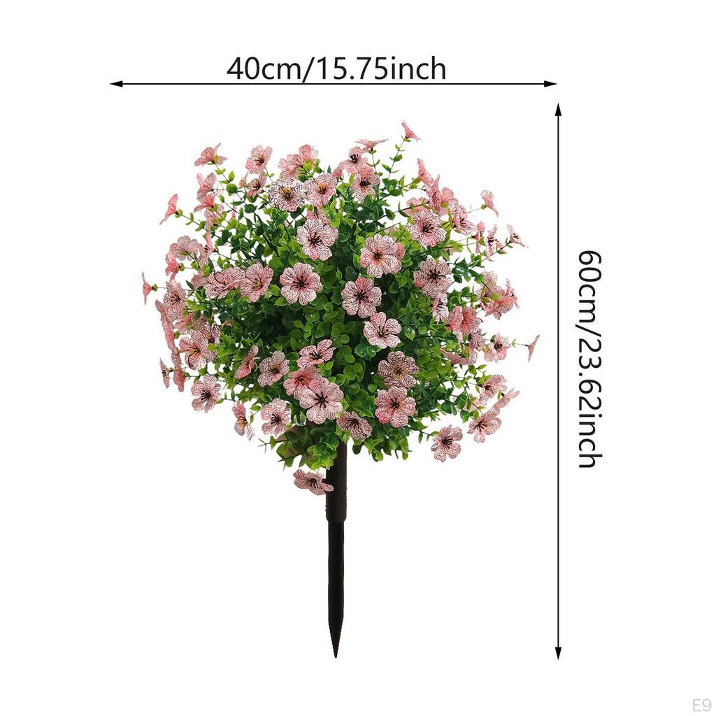 Artificial Flower Garden Stake Plant 24" Faux Greenery Shrubs for Outside Wedding