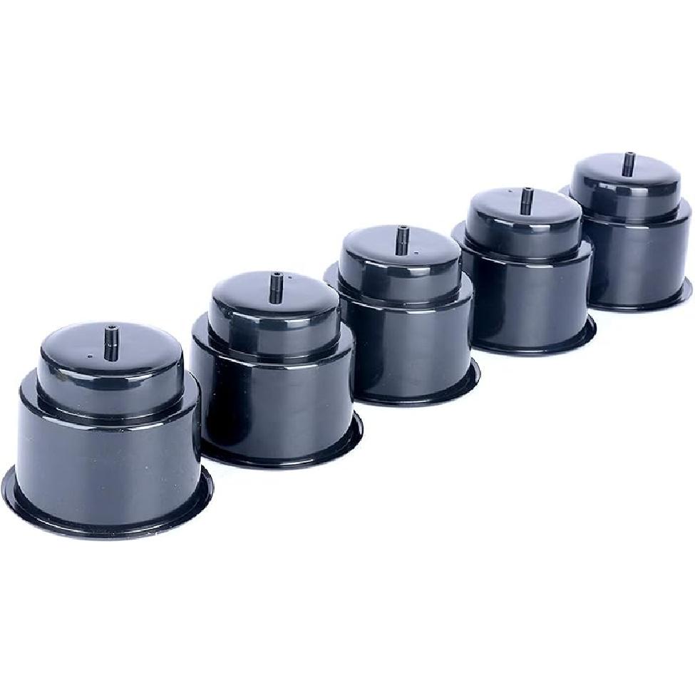 Amarine-Made (Set Of 5) Black Recessed Drop In Plastic Cup Drink Can Holder With Drain For Boat Car Marine Rv - Black
