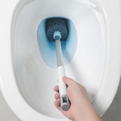 4-in-1 Bathroom Toilet Brush Wall Mounted Soft Bristles WC Cleaning Brush Quick-Drying Long Handle Toilet Cleaner Household
