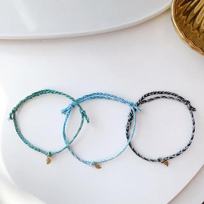 1+1 Blatt Wunscharmband, Fadenarmband, Knotenarmband