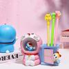 Cat Blue Cartoon Star Light Storage Creative Pen Holder Button Power Battery